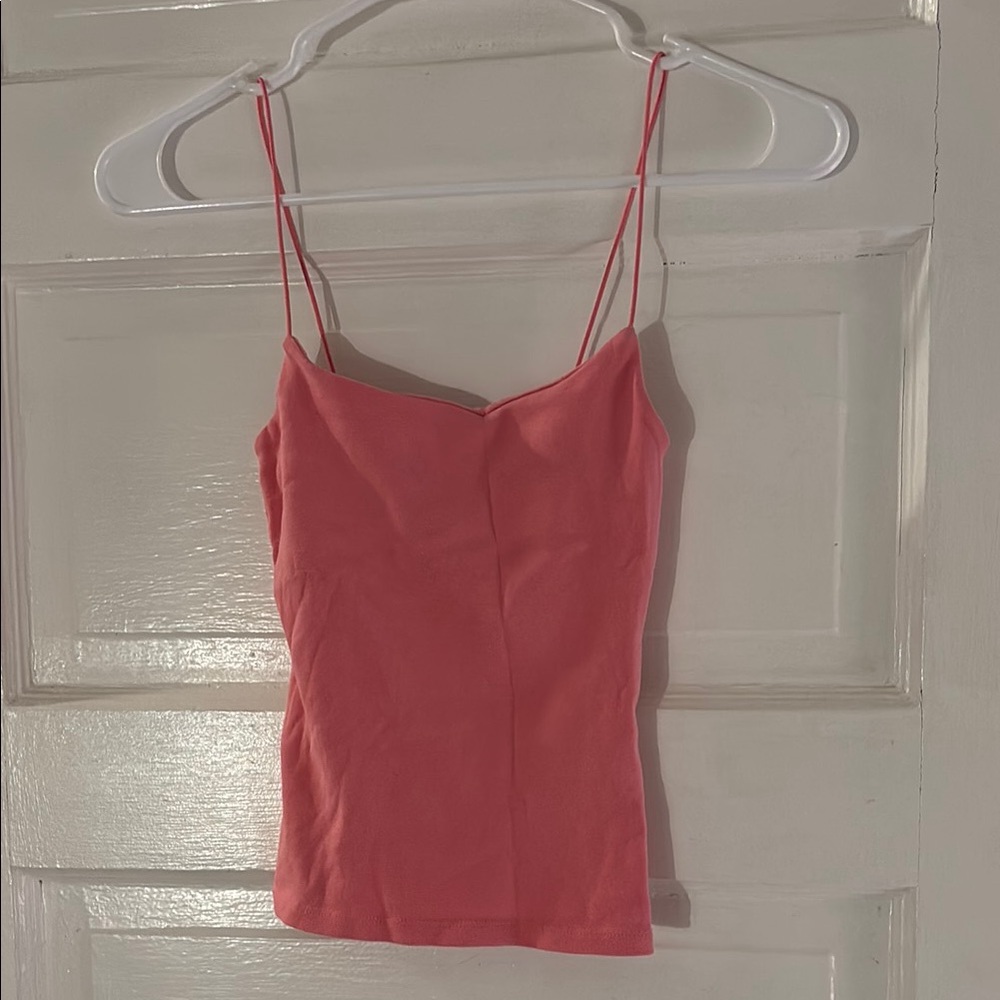 Zara Pink Fitted Tank top with elastic straps